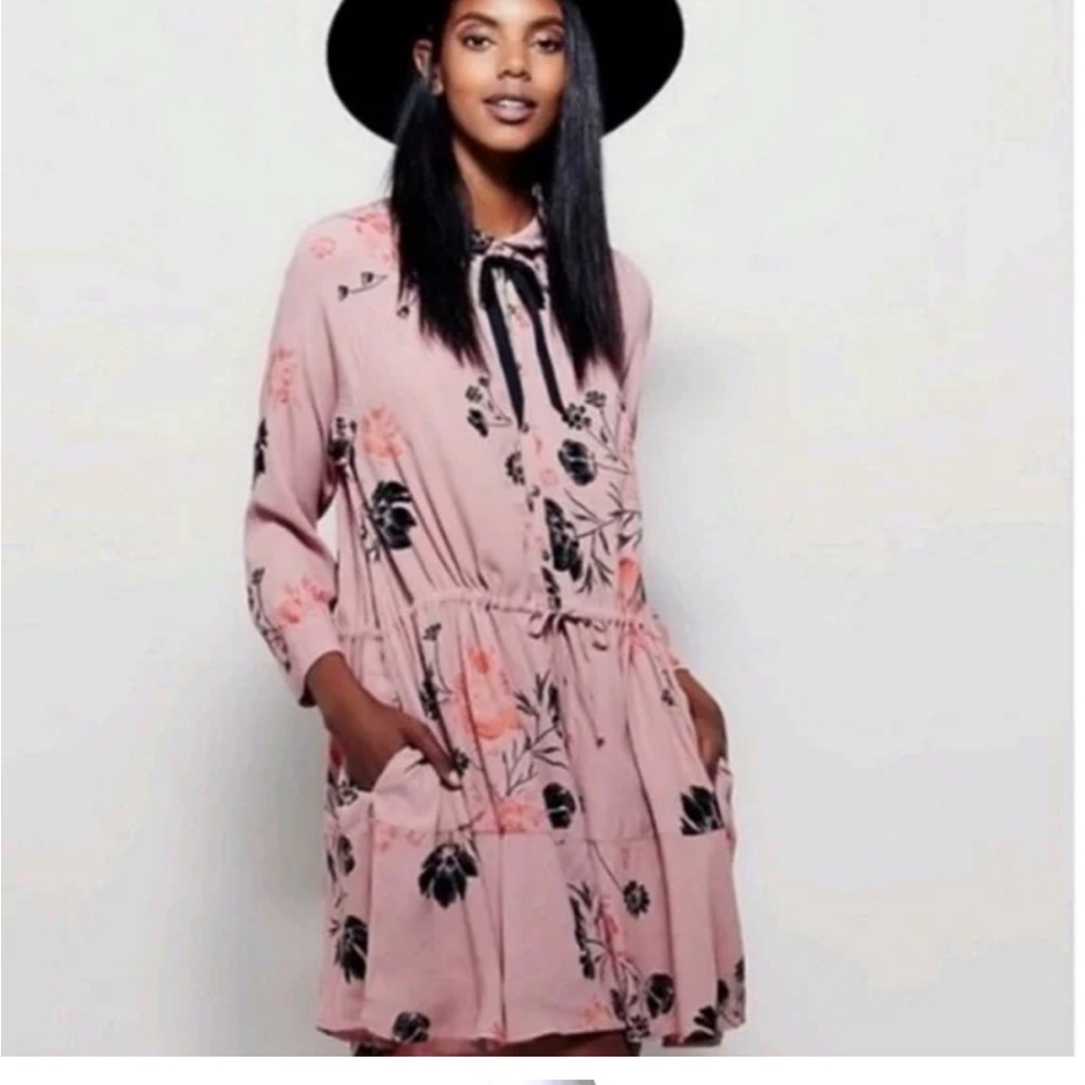 FREE PEOPLE | LENA | FLORAL | BUTTON DOWN | DRESS | SZ XS